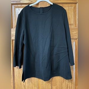 Long Sleeve Black St. John Tunic with Detail
